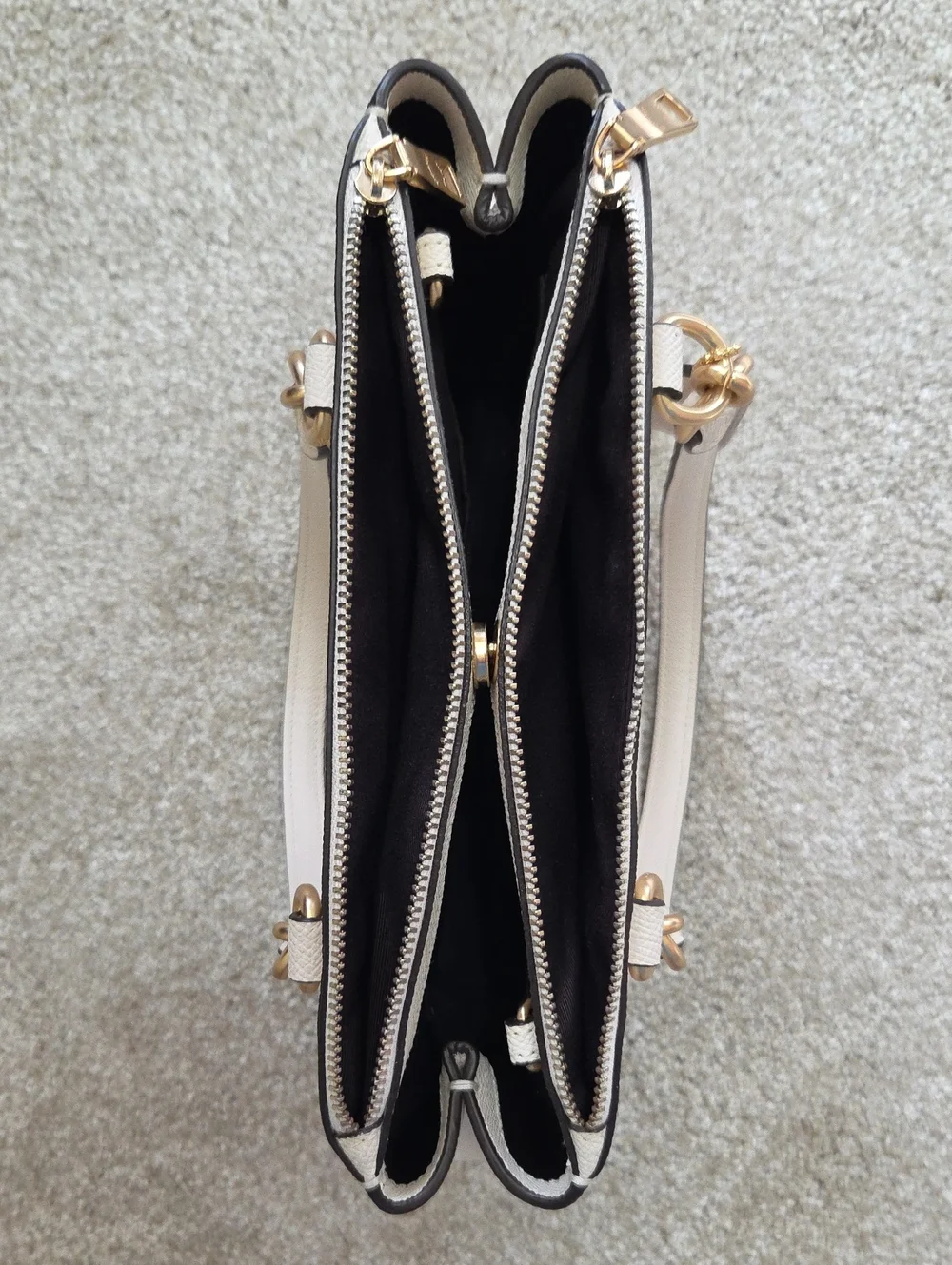 Coach Pebbled Leather Tote in Light Cream with Gold Hardware